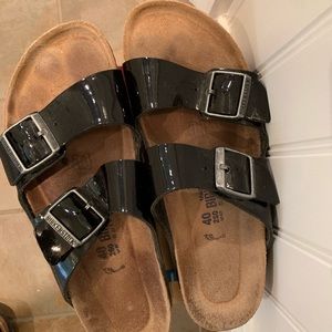 Birkenstock Arizona black patent leather